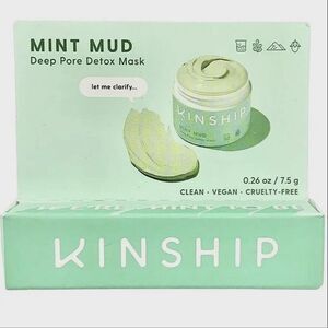 🌹3/$12 Kinship Mint Mud Deep Pore Detox Mask 0.26 Travel Size Exp.